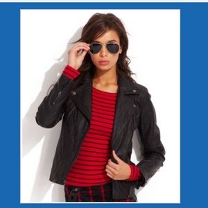 QMack black leather biker jacket